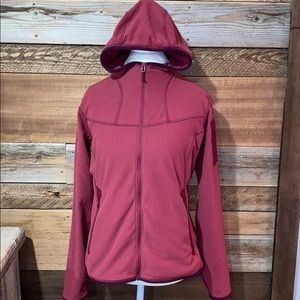 Arc'Teryx Burgandy Fleece Hooded Jacket L